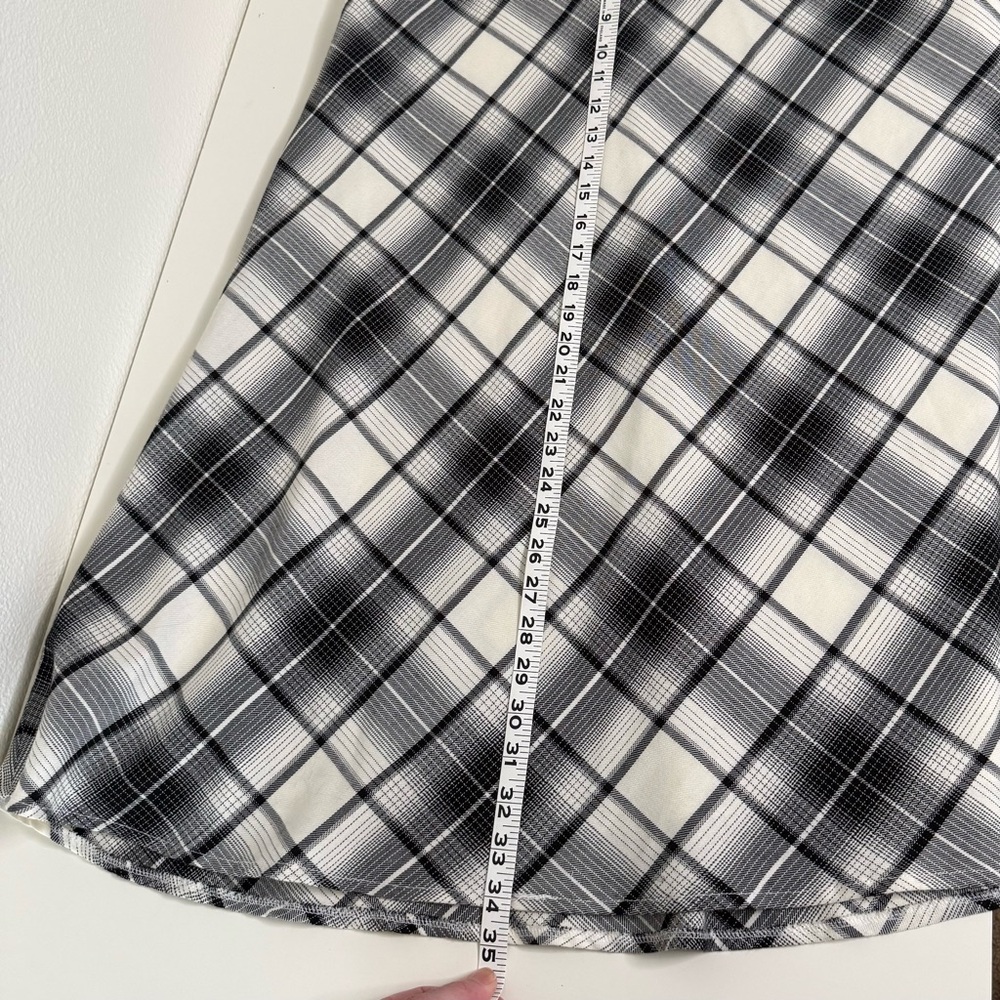 East 5th Plaid Bias Cut Lined Midi Skirt Black/White- Women’s Size 10 - Picture 9 of 11